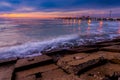 Fort De Soto Gulf Pier after Sunset Tierra Verde, Florida Royalty Free Stock Photo