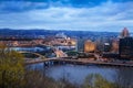 Fort Duquesne Bridge, Point state park at night