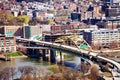 Fort Duquesne Bridge view from above in Pittsburg Royalty Free Stock Photo