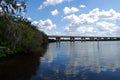 Fort hamer bridge over manatee river in Florida Royalty Free Stock Photo