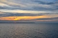 Sunset over ocean at Fort Hammenhiel Jaffna Peninsula northerm Sri Lanka Royalty Free Stock Photo