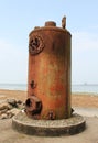 Old steam boilers used for cranes in Kochi harbour Royalty Free Stock Photo