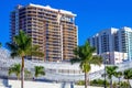 Fort Lauderdale beach near Las Olas Boulevard with the distinctive wall in the foreground