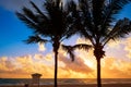 Fort Lauderdale beach sunrise Florida US Royalty Free Stock Photo
