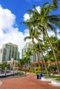 Fort Lauderdale - December 11, 2019: museum and park like setting along the canals in Fort Lauderdale Royalty Free Stock Photo