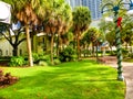 Fort Lauderdale - December 11, 2019: museum and park like setting along the canals in Fort Lauderdale