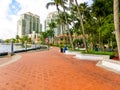 Fort Lauderdale - December 11, 2019: museum and park like setting along the canals in Fort Lauderdale