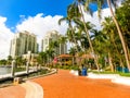 Fort Lauderdale - December 11, 2019: museum and park like setting along the canals in Fort Lauderdale