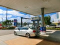 Fort Lauderdale - December 1, 2019: People fill up their cars at Chevron gas station at Fort Lauderdale