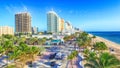 FORT LAUDERDALE - FEBRUARY 25, 2016: City aerial skyline on a sunny morning. Fort Lauderdale is a preferred tourist destination Royalty Free Stock Photo