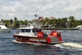 Fort Lauderdale fire rescue boat on patrol Royalty Free Stock Photo