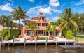 FORT LAUDERDALE, FL - FEBRUARY 29, 2016: Beautiful homes along c Royalty Free Stock Photo