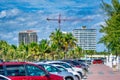 Fort Lauderdale, FL - February 29, 2016: Car park along the main road Royalty Free Stock Photo