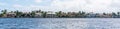 FORT LAUDERDALE, FLORIDA - September 20, 2019: Panorama of mansions in Fort Lauderdale from the canal