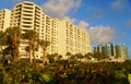 Fort Lauderdale, Florida, U.S.A - January 3, 2020 - The view of Marriot Harbor Beach Resort and Spa Hotel during the early morning