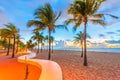 Fort Lauderdale, Florida, USA beach at sunrise Royalty Free Stock Photo
