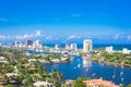 Fort Lauderdale, Florida, USA skyline over Barrier Island