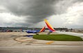 Thunderstorm forms over the Fort Lauderdale Airport. Royalty Free Stock Photo