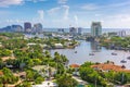 Fort Lauderdale, Florida, USA skyline over Barrier Island Royalty Free Stock Photo