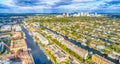 Fort Lauderdale skyline and canals aerial view, Florida - USA Royalty Free Stock Photo