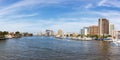 Fort Lauderdale skyline Florida downtown panorama banner city marina boats Royalty Free Stock Photo