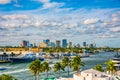 Fort Lauderdale Skyline and Intracoastal Waterway Royalty Free Stock Photo