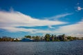 FORT LAUDERDALE, USA - JULY 11, 2017: Beautiful view of new river with riverwalk promenade highrise condominium Royalty Free Stock Photo