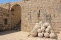Fort Lovrijenac. Cannon balls. Dubrovnik. Croatia Royalty Free Stock Photo