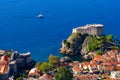 Fort Lovrijenac, a fortress by the western wall of the old city of Dubrovnik, Croatia Royalty Free Stock Photo