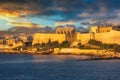 Fort Manoel on the Manoel island in Gzira at sunrise, Malta