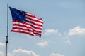 Fort mchenry baltimore usa flag while waving Royalty Free Stock Photo