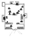 Fort Mims Layout vintage illustration Royalty Free Stock Photo