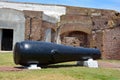 Fort Moultrie cannon is a fortifications on Sullivan`s Island,