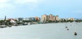 Fort Myers Beach downtown water and skyline view. Royalty Free Stock Photo