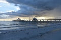 Fort Myers Beach Fishing Pier At Sunset Royalty Free Stock Photo