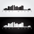 Fort Myers, Florida skyline and landmarks silhouette