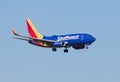 FORT MYERS, FLORIDA, USA - 27 FEB 2024. Southwest Airlines N406WN Boeing 737-7H4 landing at Southwest Florida International Royalty Free Stock Photo