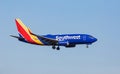 FORT MYERS, FLORIDA, USA - 27 FEB 2024. Southwest Airlines N406WN Boeing 737-7H4 landing at Southwest Florida International Royalty Free Stock Photo