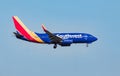 FORT MYERS, FLORIDA, USA - 27 FEB 2024. Southwest Airlines N406WN Boeing 737-7H4 landing at Southwest Florida International Royalty Free Stock Photo