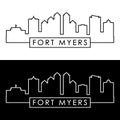 Fort Myers skyline. Linear style.