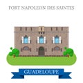 Fort Napoleon des Saintes in Guadeloupe flat vecto