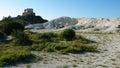 Fort Papa ruins at cliffs of Punta Papa on Ponza Island in Italy Royalty Free Stock Photo