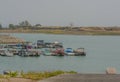 Fort Peck Lake Marina in McCone County, Montana Royalty Free Stock Photo