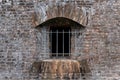 Fort Pickens wall windos covered by bars Royalty Free Stock Photo