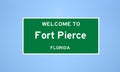 Fort Pierce, Florida city limit sign. Town sign from the USA.