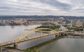Fort Pitt Bridge In Pittsburgh, Pennsylvania. Monongahela River And Cityscape In Background