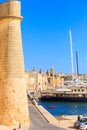 Fort Saint Angelo Gates in Citta Vittoriosa, Birgu, Malta Royalty Free Stock Photo