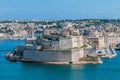 Fort Saint Angelo in Vittoriosa Birgu, Malta, as seen from the Royalty Free Stock Photo