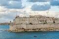 Fort Saint Angelo in Vittoriosa (Birgu), Malta, as seen from the Royalty Free Stock Photo
