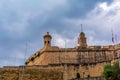 Fort Saint Michael against cloudy sky in Senglea, Malta